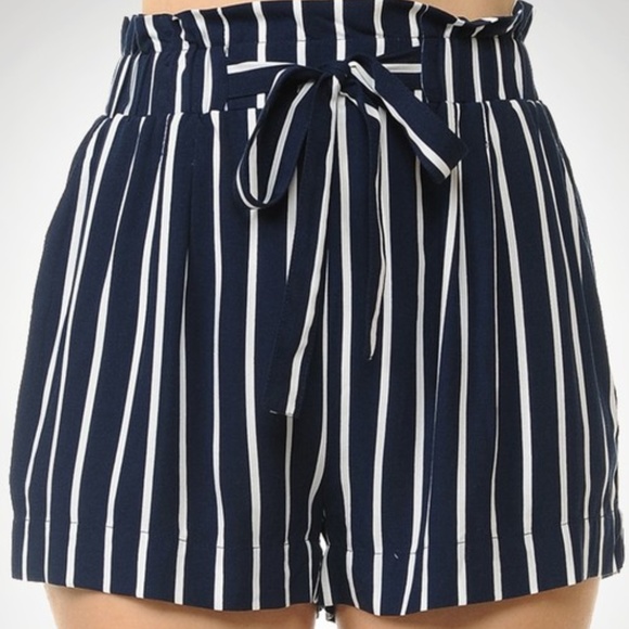 Blue Striped Shorts - Picture 2 of 4